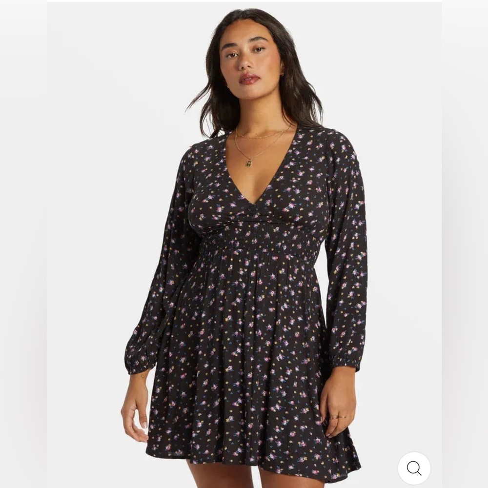 Billabong In Ur Dreams Long Sleeve Mini Dress